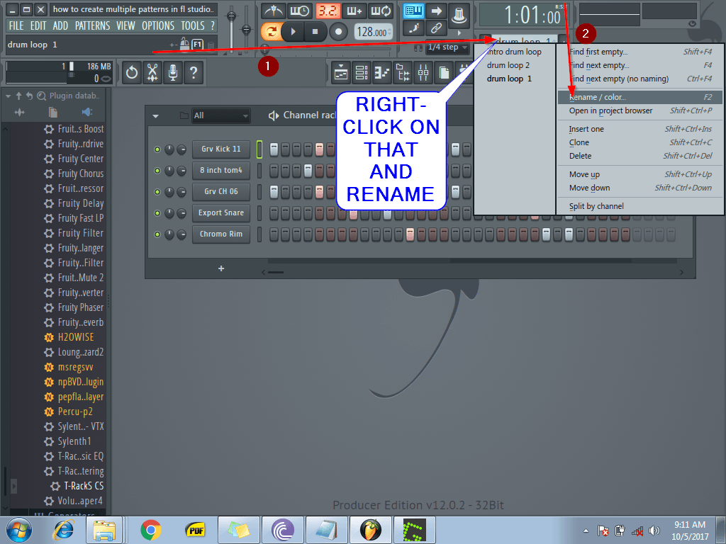how to create multiple patterns in fl studio2