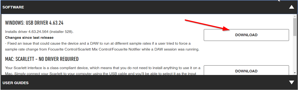 Download Focusrite Scarlett Audio Interface