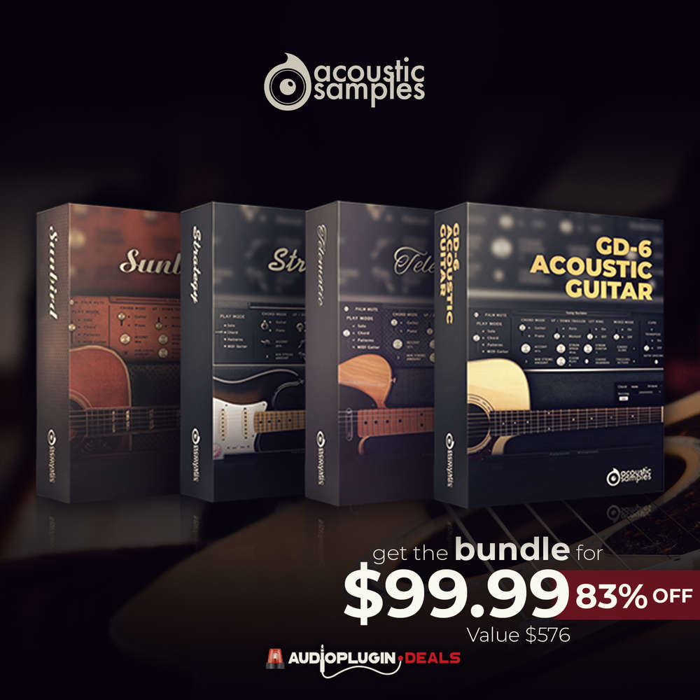 (Black Friday Deal 2) [83% OFF] AcousticSamples 4-in-1 Guitar Bundle