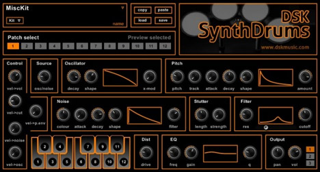 SynthDrums by DSK (Free 12 Drum Synth)